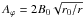 Mathematical equation: \hbox{$A_{\varphi} = 2 B_0 \sqrt{r_0/r}$}