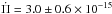 Mathematical equation: \hbox{$\dot{\Pi}= 3.0 \pm 0.6 \times 10^{-15}$}