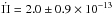 Mathematical equation: \hbox{$\dot{\Pi}= 2.0 \pm 0.9 \times 10^{-13}$}