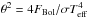 Mathematical equation: \hbox{$\theta^2=4F_{\rm Bol}/\sigma T^4_{\rm eff}$}