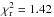 Mathematical equation: \hbox{$\chi^2_{\rm r}=1.42$}