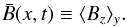 Mathematical equation: \begin{equation} \bar B(x,t)\equiv\langle B_z\rangle_y. \end{equation}