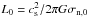 Mathematical equation: \hbox{$L_{0} = c_{\rm s}^{2}/2\pi G \sigma_{\rm n,0}$}