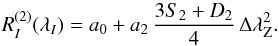 Mathematical equation: \begin{equation} \R{2}{I}=a_0+a_2\,{3S_2+D_2\over4}\,\Zeeman^2. \label{eq:Hqold} \end{equation}