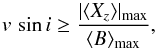 Mathematical equation: \begin{equation} \vsi\geq{|\xover|_{\rm max}\over\Hm_{\rm max}}, \label{eq:xover_cond} \end{equation}