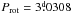 Mathematical equation: \hbox{$\Prot=3\fd0308$}