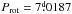 Mathematical equation: \hbox{$\Prot=7\fd0187$}