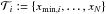 Mathematical equation: \hbox{$ \mathcal{T}_i := \{x_{\mathrm{min},i},\ldots,x_{N}\}$}