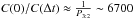Mathematical equation: \hbox{$C(0)/C(\Delta t)\approx\frac{1}{P_{3:2}}\sim6700$}