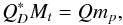 Mathematical equation: \begin{equation} \label{eq:3} Q^{*}_{D}M_{t}=Qm_{p}, \end{equation}