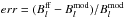 Mathematical equation: \hbox{$err=(B_l^{\rm ff}-B_l^{\rm mod})/B_l^{\rm mod}$}