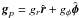 Mathematical equation: \hbox{$\bl{g}_{p}=g_r \hat{\bl r} +g_\phi \hat{\bl \phi}$}