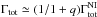 Mathematical equation: \hbox{$\Gamma_\mathrm{tot}\simeq(1/1+q)\Gamma_\mathrm{tot}^\mathrm{NI}$}