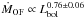 Mathematical equation: \hbox{$\dot M_{\rm OF}\propto L_{\rm bol}^{0.76\pm0.06}$}