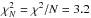 Mathematical equation: \hbox{$\chi^2_N = \chi^2/N = 3.2$}