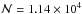 Mathematical equation: \hbox{$ {\cal N } = 1.14 \times10^4$}