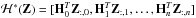 Mathematical equation: \hbox{$\mathcal{H}^*(\mathbf{Z}) = [\mathbf{H}_0^T\mathbf{Z}_{:,0}, \mathbf{H}_1^T\mathbf{Z}_{:,1}, \dotsc,\mathbf{H}_n^T\mathbf{Z}_{:,n}]$}