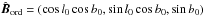 Mathematical equation: \hbox{$\uBo = (\cos l_0 \cos b_0, \sin l_0 \cos b_0, \sin b_0)$}