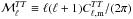Mathematical equation: \hbox{$\mltt \equiv \ell (\ell+1) C^{TT}_{\ell, \rm m}/(2\pi)$}
