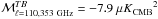Mathematical equation: \hbox{${\cal M}_{\ell=110,353~\text{\rm GHz}}^{TB}=-7.9~\mukcmbsq$}