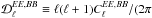 Mathematical equation: \hbox{${\cal D}^{EE,BB}_{\ell} \equiv \ell (\ell+1) C^{EE,BB}_{\ell}/(2\pi$}