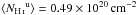 Mathematical equation: \hbox{$\langle \NHI^{\rm u}\rangle=0.49\times10^{20}\cm2$}