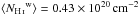 Mathematical equation: \hbox{$\langle \NHI^{\rm w}\rangle=0.43\times10^{20}\cm2$}