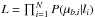 Mathematical equation: \hbox{$ L = \prod_{i=1}^N P(\mu_{b,i}|l_i)$}