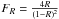 Mathematical equation: \hbox{$F_R=\frac{4R}{(1-R)^{2}}$}