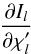 Mathematical equation: \appendix \setcounter{section}{1} \begin{eqnarray*} \frac{\partial I_l}{\partial \chi_l'} \end{eqnarray*}
