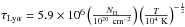 Mathematical equation: \hbox{$\tau_{\rm Ly \alpha} = 5.9 \times 10^6 \left(\frac{N_{\rm H}}{10^{20}~{\rm cm^{-2}}}\right) \left(\frac{T}{10^4~{\rm K}} \right)^{-\frac{1}{2}}$}