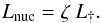 Mathematical equation: \begin{equation} L_{\rm nuc} = \zeta \: L_{\dag} . \end{equation}