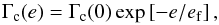Mathematical equation: \begin{equation} \Gamma_{\rm c}(e) = \Gamma_{\rm c} (0) \exp\left[-e/e_{\rm f}\right], \label{eq:sat} \end{equation}
