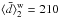 Mathematical equation: \hbox{$\langle \bar d\rangle^{\rm w}_2=210$}