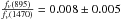 Mathematical equation: \hbox{$\frac{f_{\nu}(895)}{f_{\nu}(1470)}=0.008\pm 0.005$}