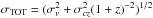 Mathematical equation: \hbox{$\sigma_{\rm{TOT}} = ( \sigma_{v}^2 + \sigma_{cz}^2 (1+z)^{-2})^{1/2}$}