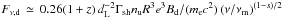 Mathematical equation: \hbox{$F_{\nu,\rm d}\,\simeq\,0.26(1+z)\,d_{\rm L}^{-2}\Gamma_{\rm sh}n_{\rm u}R^3e^3B_{\rm d}/(m_{\rm e} c^2)\left(\nu/\nu_{\rm m}\right)^{(1-s)/2}$}