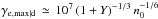 Mathematical equation: \hbox{$\gamma_{\rm e,\rm max\vert d}\,\simeq\, 10^7\left(1+Y\right)^{-1/3}n_0^{-1/6}$}