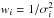 Mathematical equation: \hbox{$w_i = 1/\sigma_i^2$}