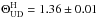 Mathematical equation: \hbox{$\Theta_\mathrm{UD}^\mathrm{H}=1.36\pm0.01$}
