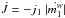 Mathematical equation: \hbox{$\dot{J}= -j_1~|{\dot{m^w_1}}|$}