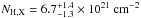 Mathematical equation: \hbox{$N_{\mathrm{H,X}}=6.7^{+1.4}_{-1.3}\times 10^{21}~\mathrm{cm}^{-2}$}