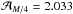 \hbox{$\mathcal{A}_{M/4}=2.033$}