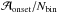 \hbox{$\mathcal{A}_{\rm onset}/N_{\rm bin}$}