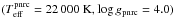 \hbox{$(T^{\rm pnrc}_{\rm eff}=22\,000~{\rm K},\log g_{\rm pnrc}=4.0)$}