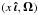 \hbox{$(x\,\vec{\hat{\iota}},\vec{\Omega})$}