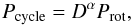 \begin{equation} P_{\rm cycle}=D^\alpha P_{\rm rot},\label{cycle} \end{equation}
