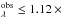 \hbox{$^{\rm obs}_\lambda \le 1.12\,\times$}
