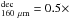 \hbox{$^{\rm dec}_{\rm 160~\mu m} = 0.5 \times$}