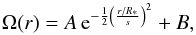 \begin{equation} \label{gaussprof} \Omega(r)=A\,\mathrm{e}^{-\frac{1}{2}\left(\frac{r/R_*}{s}\right)^2}+B, \end{equation}